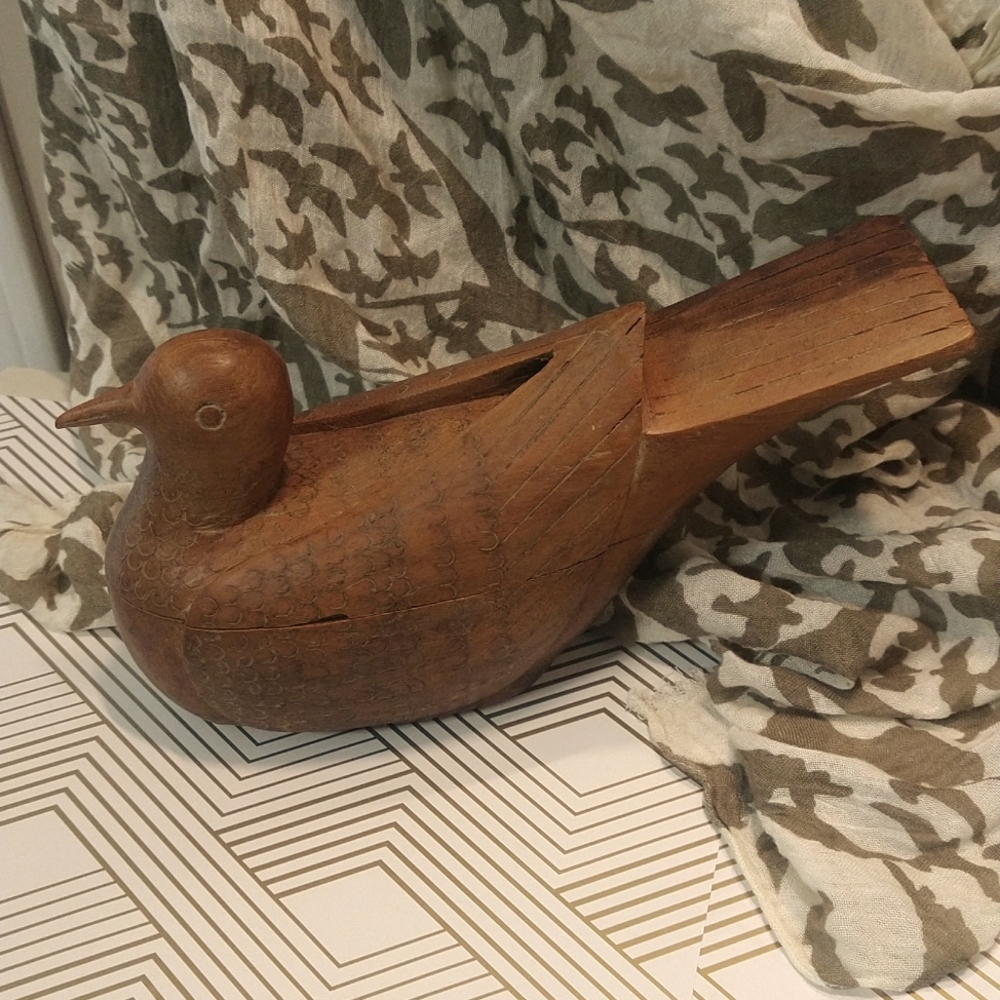 Vintage Carved Wooden Dove